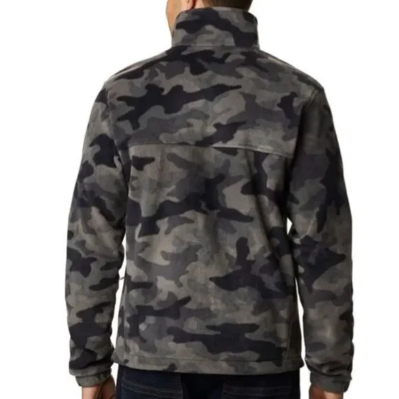 COLUMBIA Mens MEDIUM Steens Mountain Camo Black/Gray Full Zip Jacket - Picture 5 of 14